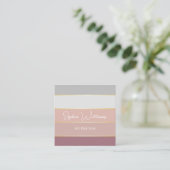 Elegant Color Stripes Personalized Business Card Vierkante Visitekaartje (Staand voorkant)
