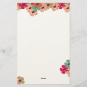 Elegant Colored Floral Greeting Card Briefpapier (Achterkant)