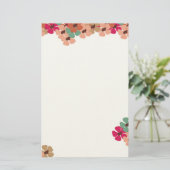Elegant Colored Floral Greeting Card Briefpapier (Staand voorkant)