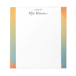 Elegant Colored Frame Teacher Notepad Notitieblok