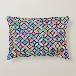 Elegant Colorful Abstract Glas in lood Patroon Accent Kussen