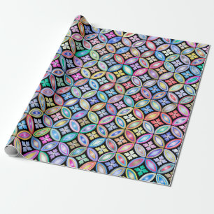 Elegant Colorful Abstract Glas in lood Patroon Cadeaupapier