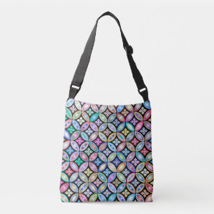 Elegant Colorful Abstract Glas in lood Patroon Crossbody Tas