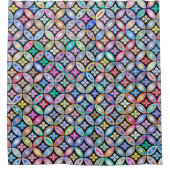 Elegant Colorful Abstract Glas in lood Patroon Douchegordijn (Voorkant)