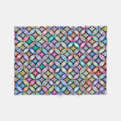 Elegant Colorful Abstract Glas in lood Patroon Fleece Deken (Voorkant (Horizontaal))