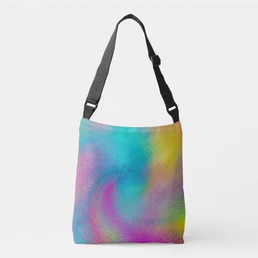 Elegant Colorful Abstract Rainbow Glitter Artwork Crossbody Tas (Voorkant)