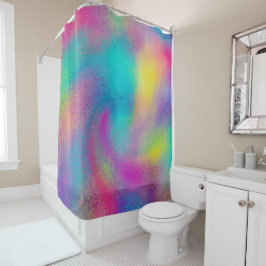 Elegant Colorful Abstract Rainbow Glitter Artwork Douchegordijn