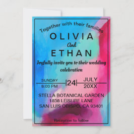 Elegant colorful abstract Wedding Invitation Kaart