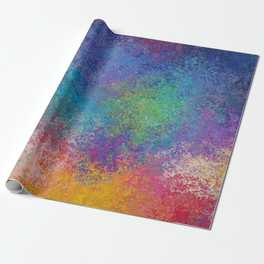 Elegant Colorful Acryly Abstract Grunge Artwork Cadeaupapier (Uitgerold)