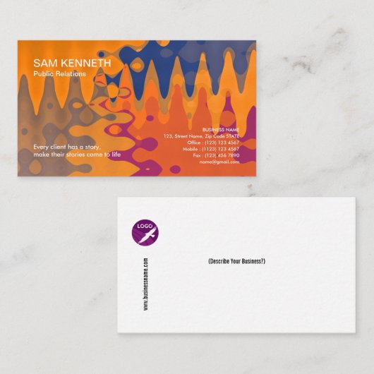 Elegant Colorful Batik Motif Art Visitekaartje (Voorkant / Achterkant)