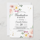 Elegant Colorful Beauty Flowers & Gold Drups Kaart (Voorkant)