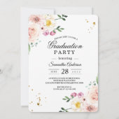 Elegant Colorful Beauty Flowers & Gold Drups Kaart (Achterkant)