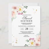 Elegant Colorful Beauty Flowers & Gold Drups Kaart (Voorkant)