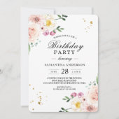 Elegant Colorful Beauty Flowers & Gold Drups Kaart (Voorkant)