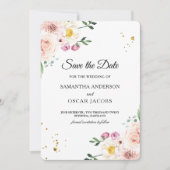 Elegant Colorful Beauty Flowers * Gouddruppels Save The Date (Voorkant)