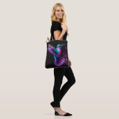 Elegant Colorful Blauwgroen Paars Hummingbird Artw Tote Bag (Op model)