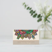 Elegant Colorful Boho Ornamental Visitekaartje (Staand voorkant)