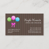 Elegant Colorful Cake Poppen Visitekaartje (Achterkant)