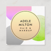 Elegant Colorful Circles Beauty Vierkante Visitekaartje (Voorkant)