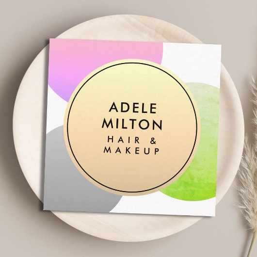 Elegant Colorful Circles Beauty Vierkante Visitekaartje