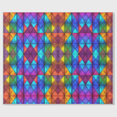 Elegant colorful diamond stained glass  cadeaupapier (Vlak)