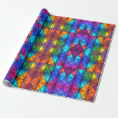 Elegant colorful diamond stained glass  cadeaupapier (Uitgerold)