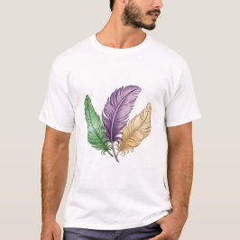 Elegant Colorful Feathers Illustration T-shirt