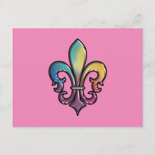 Elegant Colorful Fleur de Lis Briefkaart