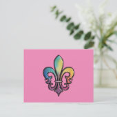 Elegant Colorful Fleur de Lis Briefkaart (Staand voorkant)