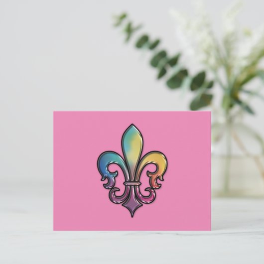 Elegant Colorful Fleur de Lis Briefkaart (Staand voorkant)