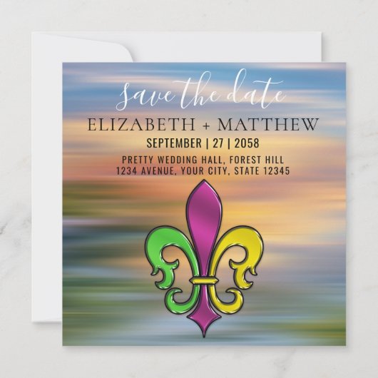 Elegant Colorful Fleur De Lis Design Kaart (Achterkant)
