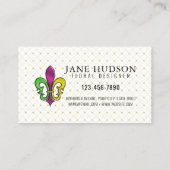 Elegant Colorful Fleur de Lis Design Visitekaartje (Achterkant)