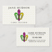 Elegant Colorful Fleur de Lis Design Visitekaartje (Voorkant / Achterkant)