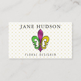 Elegant Colorful Fleur de Lis Design Visitekaartje