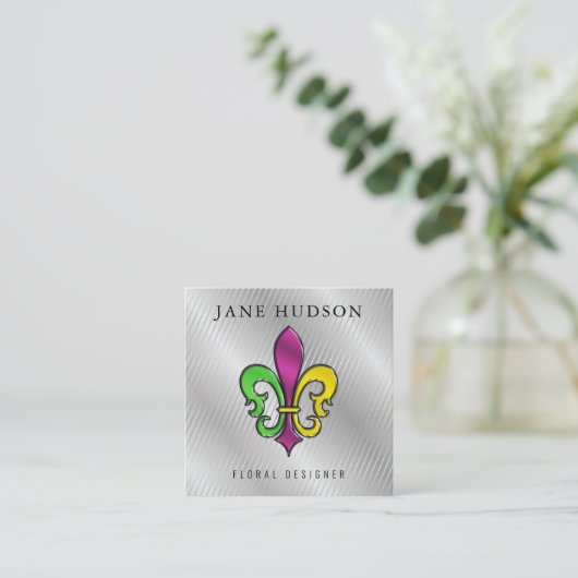 Elegant Colorful Fleur de Lis Design Visitekaartje (Staand voorkant)