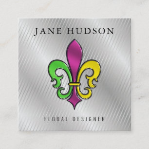 Elegant Colorful Fleur de Lis Design Visitekaartje