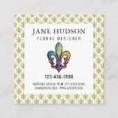 Elegant Colorful Fleur de Lis Design Visitekaartje (Achterkant)