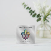 Elegant Colorful Fleur de Lis Design Visitekaartje (Staand voorkant)