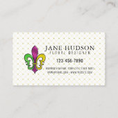 Elegant Colorful Fleur de Lis Design Visitekaartje (Achterkant)