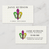 Elegant Colorful Fleur de Lis Design Visitekaartje (Voorkant / Achterkant)