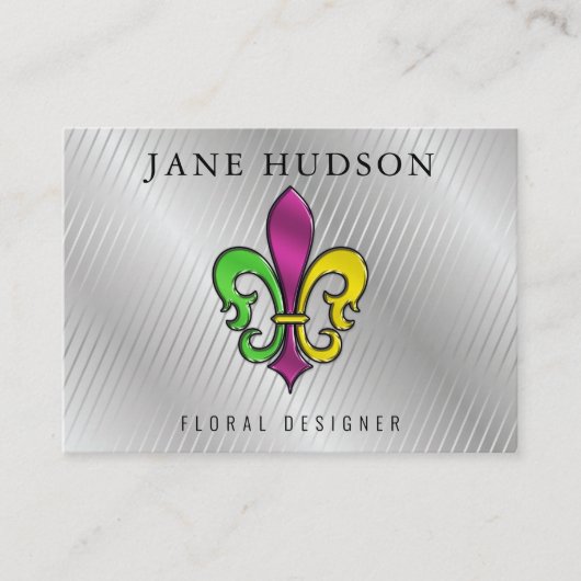 Elegant Colorful Fleur de Lis Design Visitekaartje (Voorkant)