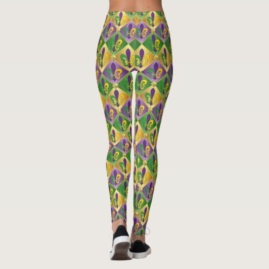 Elegant Colorful Fleur de Lis Leggings (Achterkant)