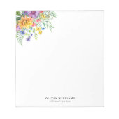 Elegant Colorful Floral Monogram Notitieblok (Voorkant)