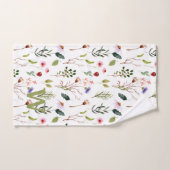 Elegant Colorful Floral Personalized Monogram Bad Handdoek (Handdoek)