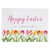 Elegant Colorful Floral Waterverf Tulips Groot Cadeauzakje (Achterkant)