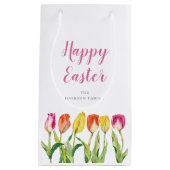 Elegant Colorful Floral Waterverf Tulips Klein Cadeauzakje (Voorkant)