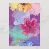 Elegant  Colorful Floral  Wedding  Kaart (Achterkant)