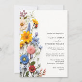 Elegant Colorful Floral Wedding Kaart (Voorkant)