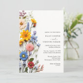 Elegant Colorful Floral Wedding Kaart (Staand voorkant)
