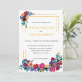 Elegant Colorful Garden Flower Invitation Kaart (Staand voorkant)